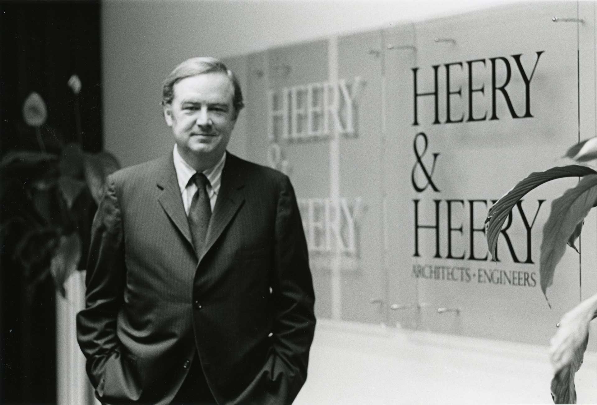 George Heery in front of Heery & Heery sign
